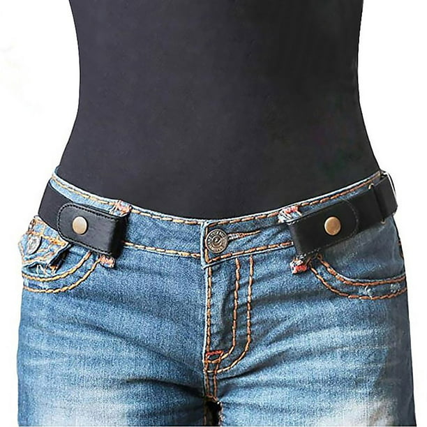 Mens Women Buckle Less Belts Invisible Elastic Jeans Dress Easy Wear Waistband